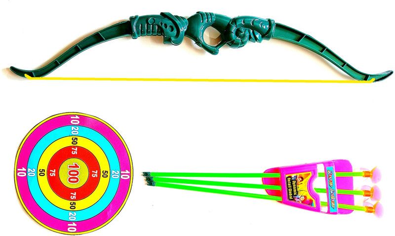 Dynamic Retail Global Archery Bows and Arrows Set for Kids Boys, Sports Outdoor Toy for Children 229R Bows & Arrows  (Multicolor)
