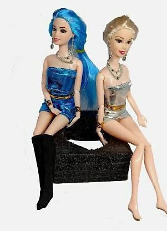 HappyBive Fully Foldable & Movable Doll with Bendable Hands & Legs Specially for Girl 2Pc  (Multicolor)