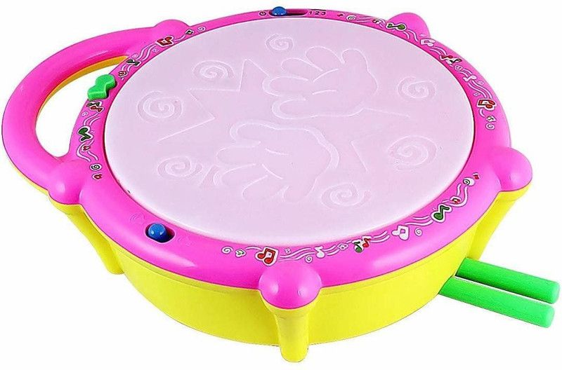 Just97 Flash 3D Flash Drums Toys for Kids with Lights & Musical, Good Quality Plastic  (Pink)