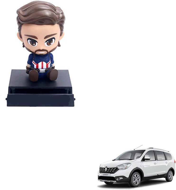 SEMAPHORE bobblehead Toys Action Figure and Car Dashboard Interior Accessories(Captain america) for Renault Lodgy  (White, Blue, Red)