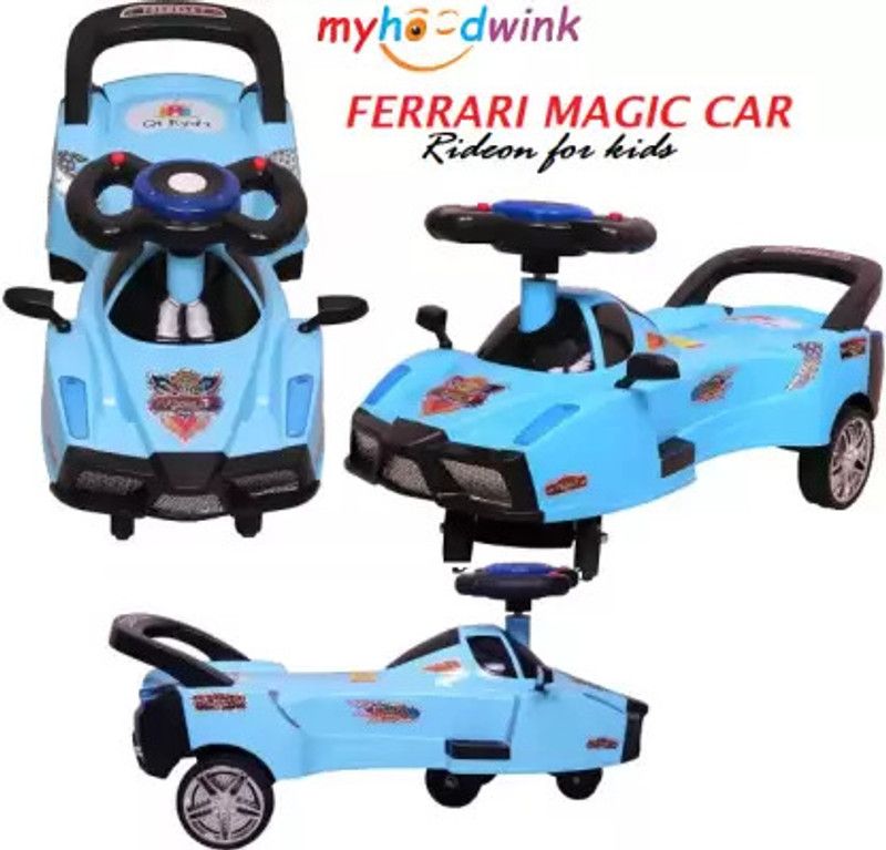 Myhoodwink FERRARI CAR LIGHT WITH MUSIC RIDEON FOR KIDS Rideons & Wagons Non Battery Operated Ride On  (Multicolor)