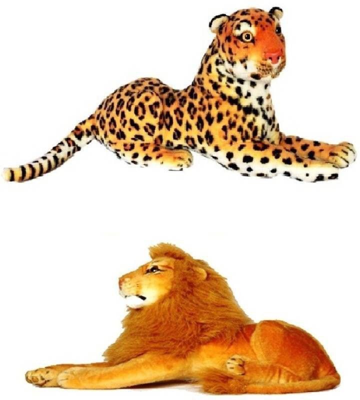 MOBIASHTA Tiger and Lion Animal Soft Toy Combos - 45 cm  (Multicolor)