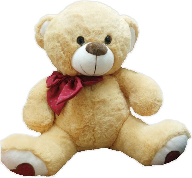 My Baby Excels Bear Plush with side Bow Light Brown Colour 35 cm - 35 cm  (Brown)