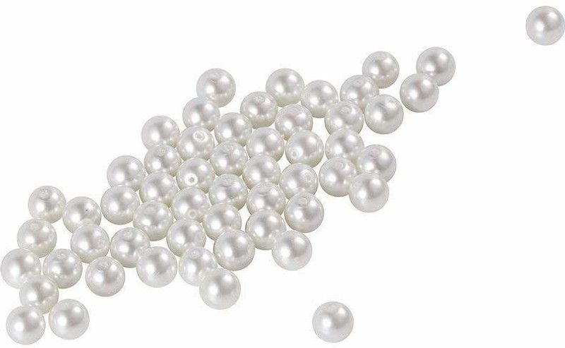 Crafto Round Shape White Pearl/Moti Beads for Jewellery and Decoration (8mm) - Pack of 600