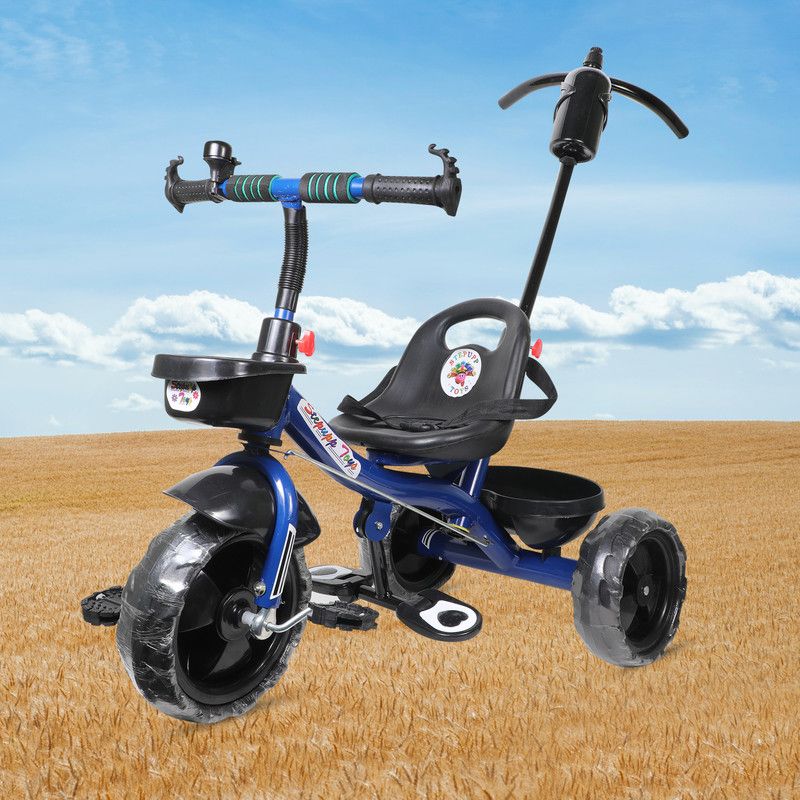 DIYANK DY DARK BLUE HANDLE BACK AND FRONT BASKET FOR CHILDREN-07 Tricycle  (Multicolor)