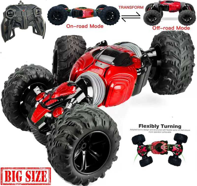 Miniature Mart Big Size Double Sided Twist Deformation Remote Controller ON-ROAD & OFF-ROAD Truck for kids and Adults(Best Birthday Gifts)  (Red, Black)