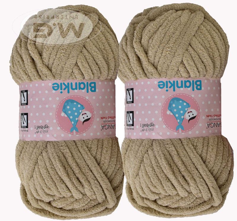 Simi Enterprise Knitting Yarn Thick Chunky Wool, Blankie Skin 400 gm Best Used with Knitting Needles, Crochet Needles Wool Yarn for Knitting, With Needle.- G SM-HH