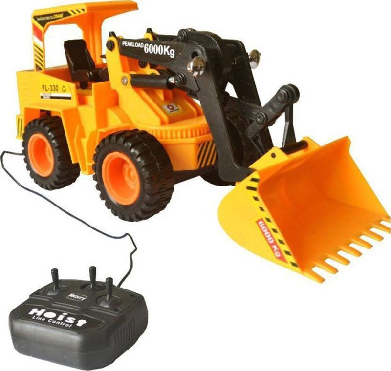 VD TOY'S Wired Remote Control Battery Operated JCB Crane Truck Toy (Yellow)  (Black, Yellow)