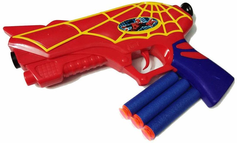Vedy Spider Man Soft Bullets Gun with Foam / Soft Bullets. Guns & Darts  (Multicolor)
