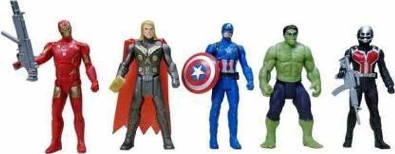 phcollection Avengers Toys Set - Captain America, Ironman, Hulk, Ant Man and Thor - Infinity War 5 Action Hero Collection (Multicolor)  (Multicolor)