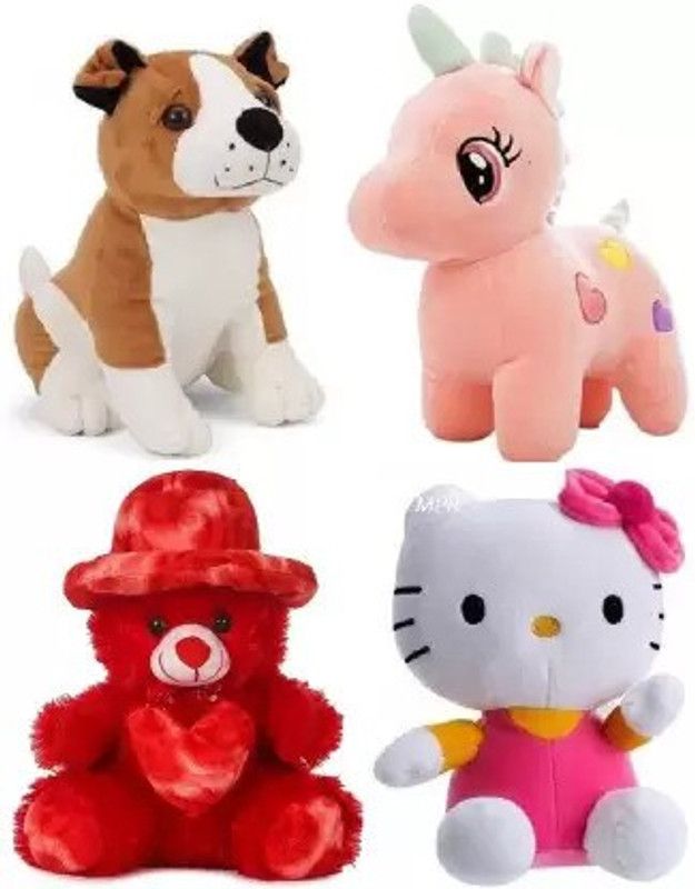 MHK Combo pack of 4 soft teddy for kids - 28 cm  (Multicolor)