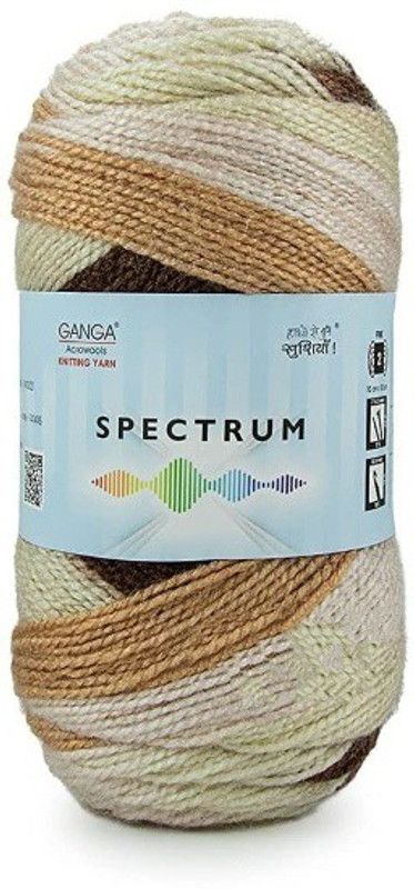 RCB Ganga Spectrum Soft Shaded Acrylic Yarn Hand Knitting Wool I Crochet Hook Needle Thread (300 gm/1ball 100 Gram Each) Shade no-814208