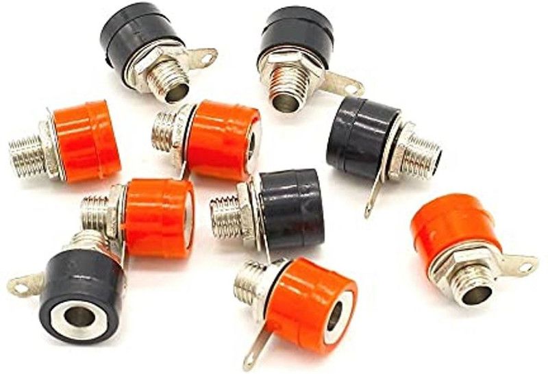 ERH India (5 Pair Red+Black) 4mm Banana Socket Female Connector Red and Black Pair 4mm Banana Female Socket Jack Speaker Connector Alternative Energy Electronic Hobby Kit