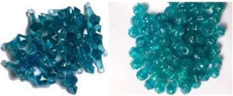 Swacraft Macrame CrystaL (50 Qty) and Round (100 Qty) Beads-Sky Blue (150 Qty)(latkan and Matki ),(Total-150 Qty)