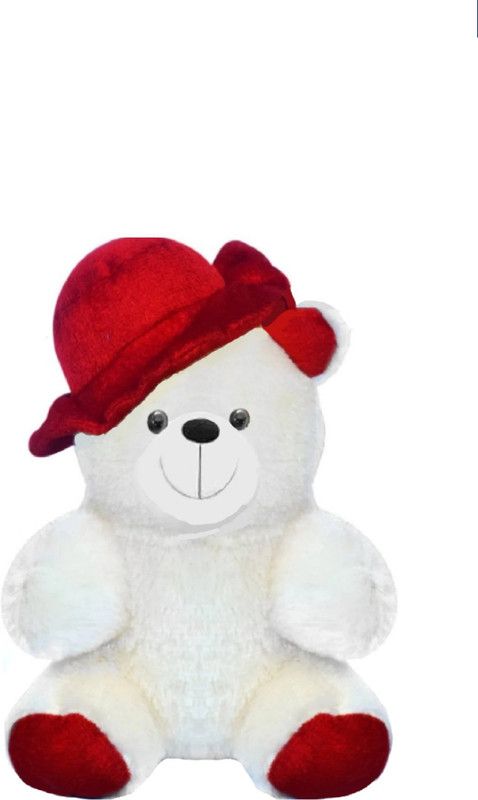 Kashish gift gallery White & Red Cap Teddy Bear - 15 inch  (White)