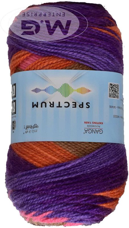 Simi Enterprise Spectrum Purple Mix (400 gm) Wool Ball Hand knitting wool / Art Craft soft fingering crochet hook yarn, needle knitting , With Needle.- I SM-JJ