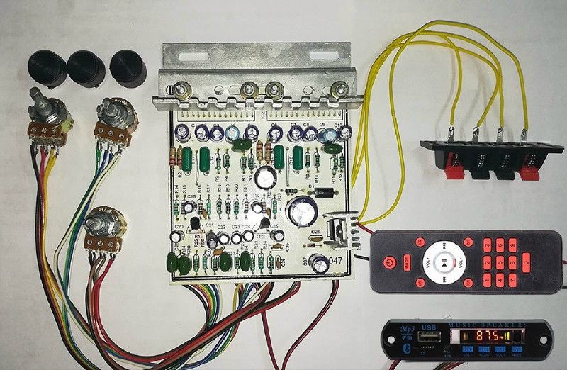 Classic Gold 100 W Stereo Audio Amplifier Kit Board, 4440 IC DIY Audio, Bluetooth & Remote Sound Recorder and Sound Circuit Electronic Hobby Kit