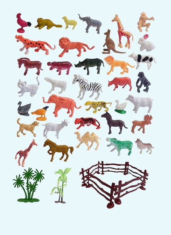 GUNGUN Animal Toy Set Play for Kids(Multicolor)(Pack Of 12 Animals)  (Multicolor)
