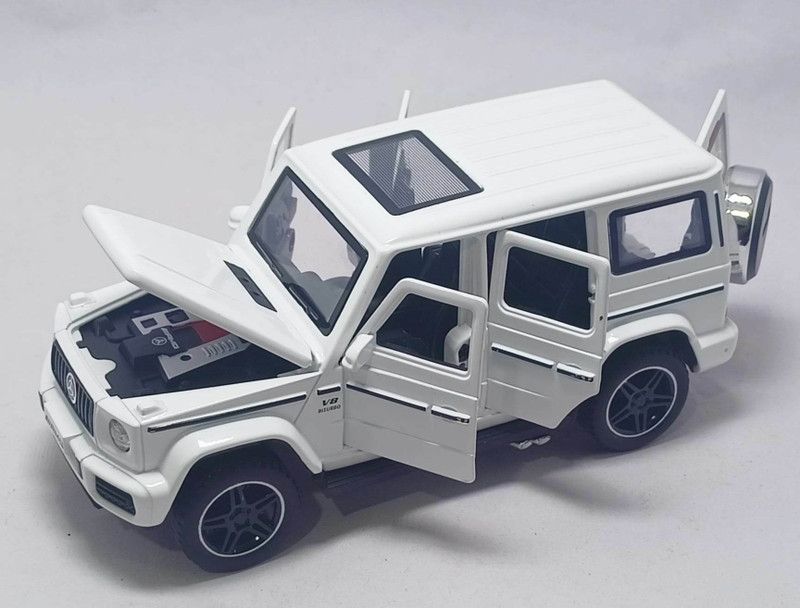 MQV METAL MERCEDES G WAGON MODAL CAR TOY  (White)
