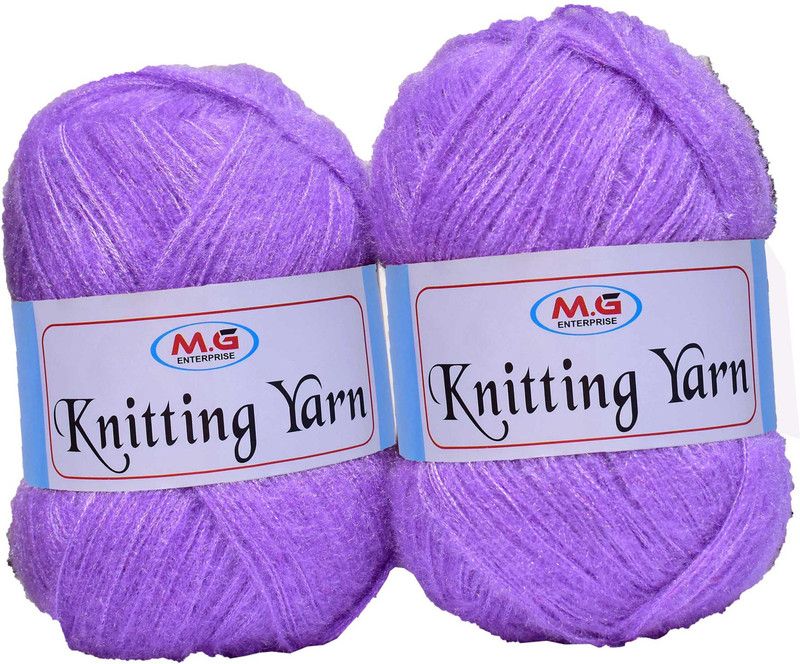 M.G Enterprise Knitting Wool Yarn, Soft Fancy Feather Wool Iris 400 gm- Art-HFH