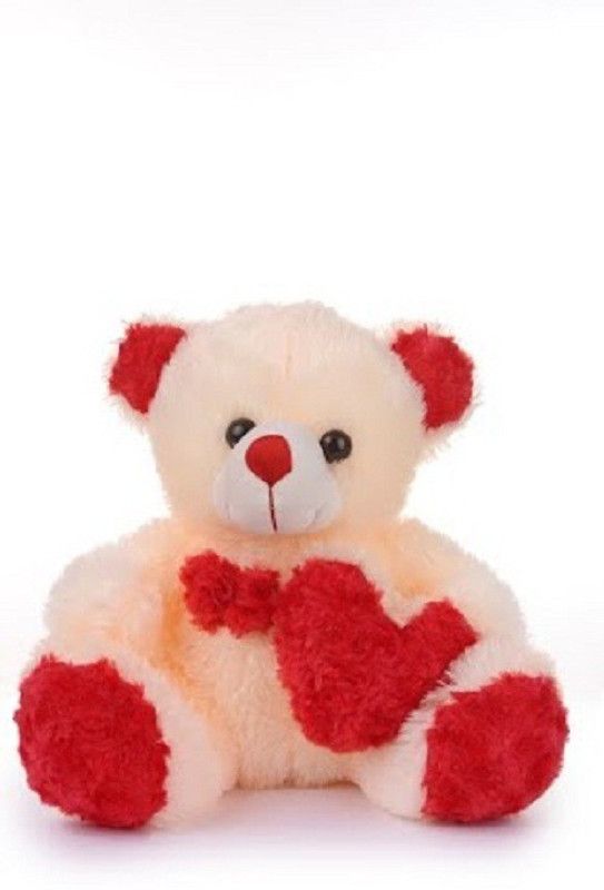 Deals India Big Fat Shaggy Bear With Side Heart - 45 cm  (Pink)