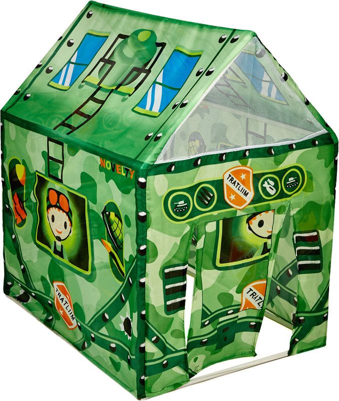 NHR Kids Foldable Military Theme Play Tent  (Green)