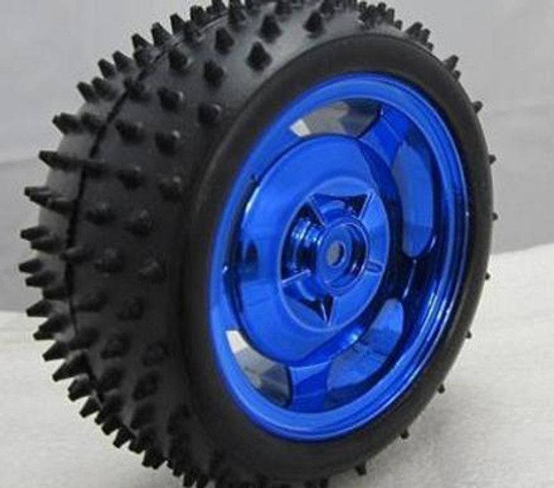 SunRobotics 85MM Large Robot Smart Car Wheel, 38MM Width Surface Blue Electronic Components Electronic Hobby Kit