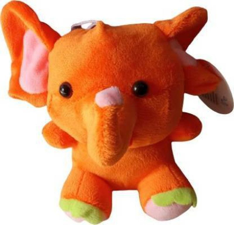 DhyeyCollection Toys Cute Elephant 7 inch Premium Quality Stuffed Soft Plush Toy and Animals for Kids - 7 inch  (Orange)