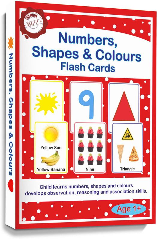 Meraki Babies Meraki Babies_Large Size Flash cards_Numbers, Shapes & Colours - 32 cards  (Red)