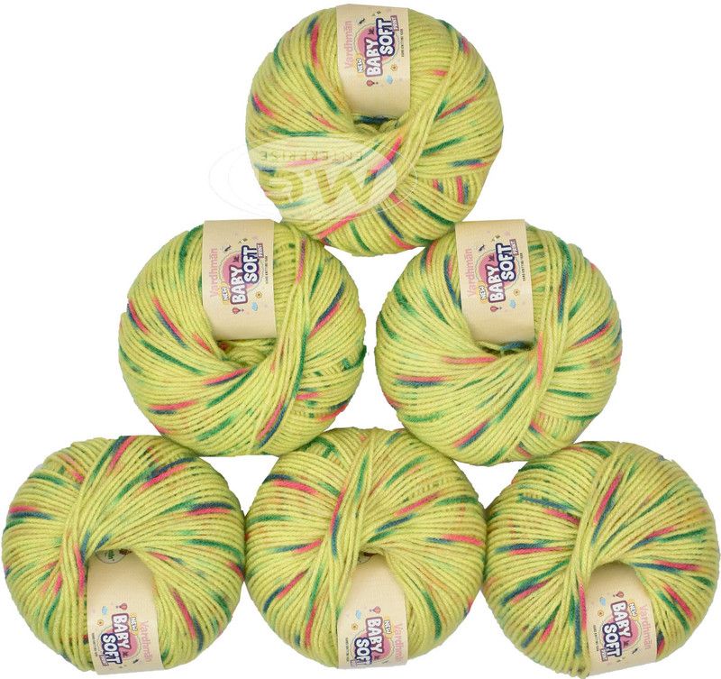 M.G Enterprise 100% Acrylic Wool Parrot Mix (Pack of 8) Baby Soft Wool Ball Hand knitting wool / Art Craft soft fingering crochet hook yarn, needle knitting yarn thread dyed â€¦ - N OC