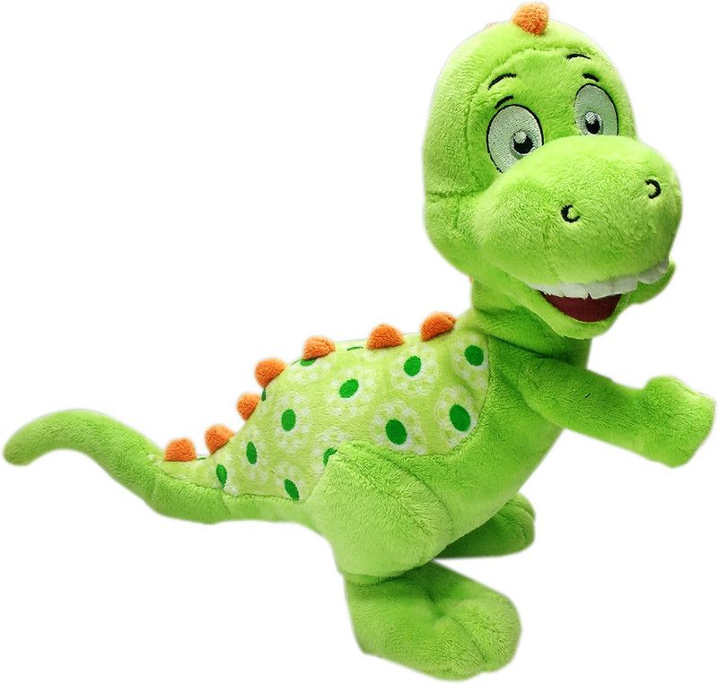 My Baby Excels Baby Dinosaur Plush Green & Red Colour 25 cm - 25 cm  (Multicolor)