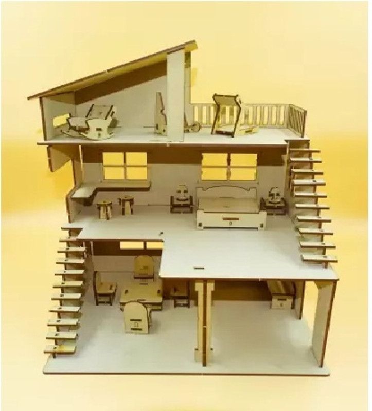 RSA Enterprises DO IT YOURSELF DOLL HOUSE FOR KIDS  (Beige)