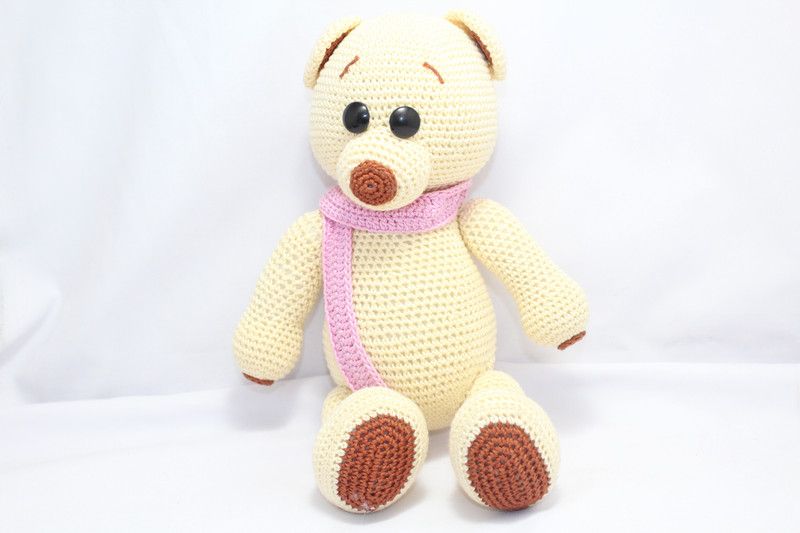 PH Artistic crochet amigurumi stuffed teddy bear birthday baby gift 01 - 9 inch  (Red)