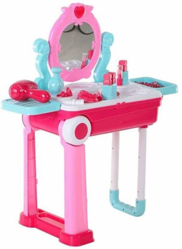 TinyTales  Latest Design High Quality 2 in 1 Beauty Play Set with Luggage Trolley - Best Gift for Kids