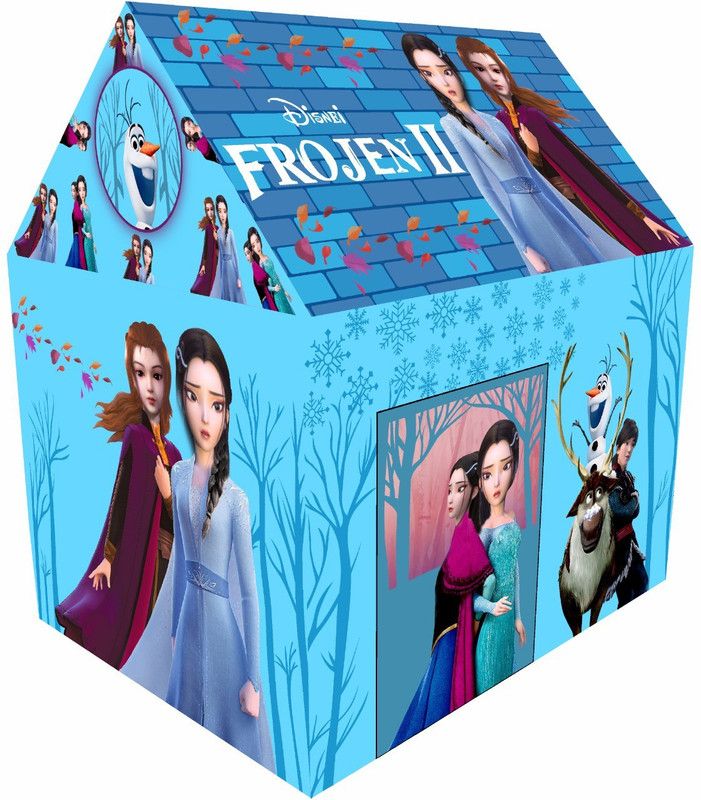 Delfa Jumbo Size Extremely Light Weight , Water Proof Kids Play Tent House for 10 Year Old Girls and Boys with Free Theme mask(Frozen)  (Multicolor)