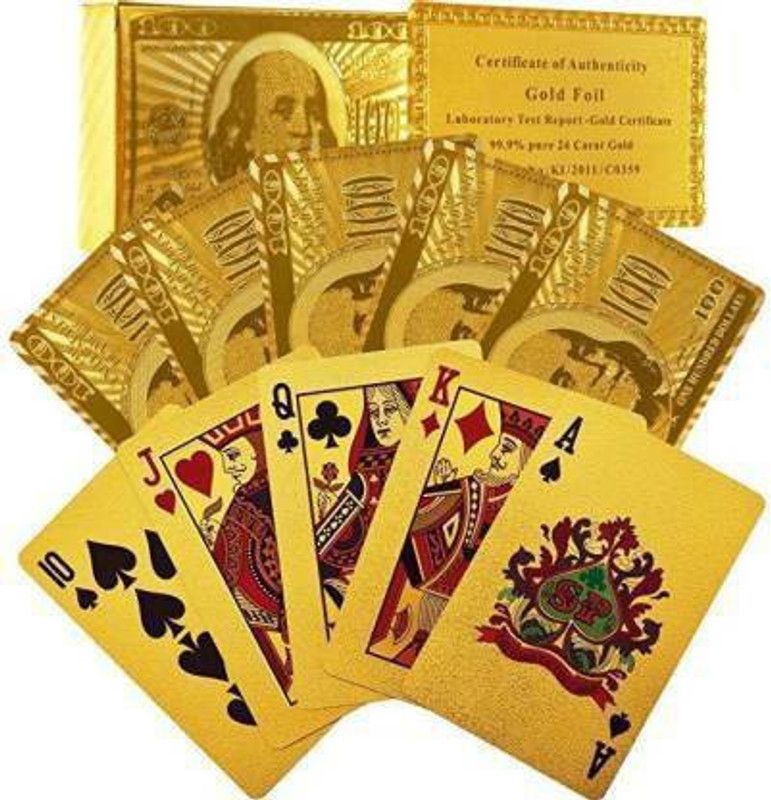 WHITE POPCORN Royal looks , Gold Plated Poker Playing Cards (Pack of 1)  (Gold)