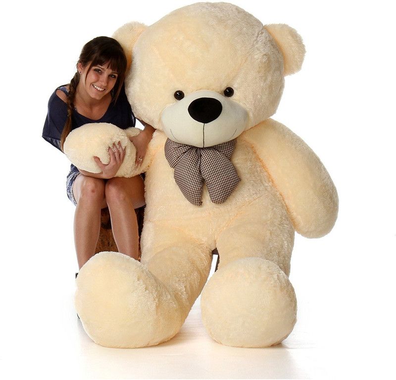 Ksar Teddy Bear with Neck Bow Premium Quality Soft Plush - 120 cm  (Multicolor)