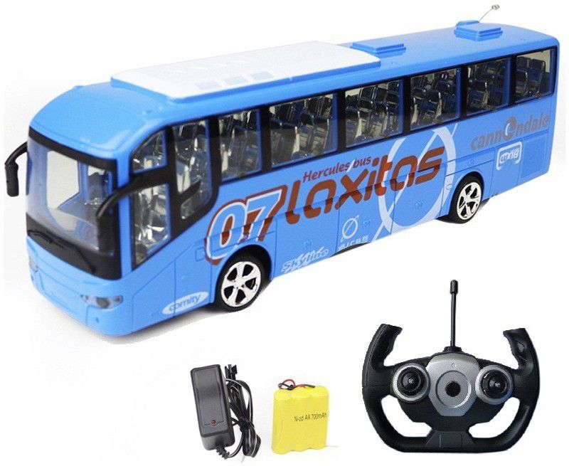 HALO NATION RC Bus with Blinking Head Lights for Kids - 2.4 GHz 4 Channel  (Blue)