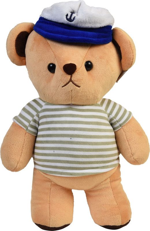 Mumuso Sailing Bear Plush Soft Toy | Cute Attractive Design | Gift for Kids, Toddlers - 15 cm  (Brown)