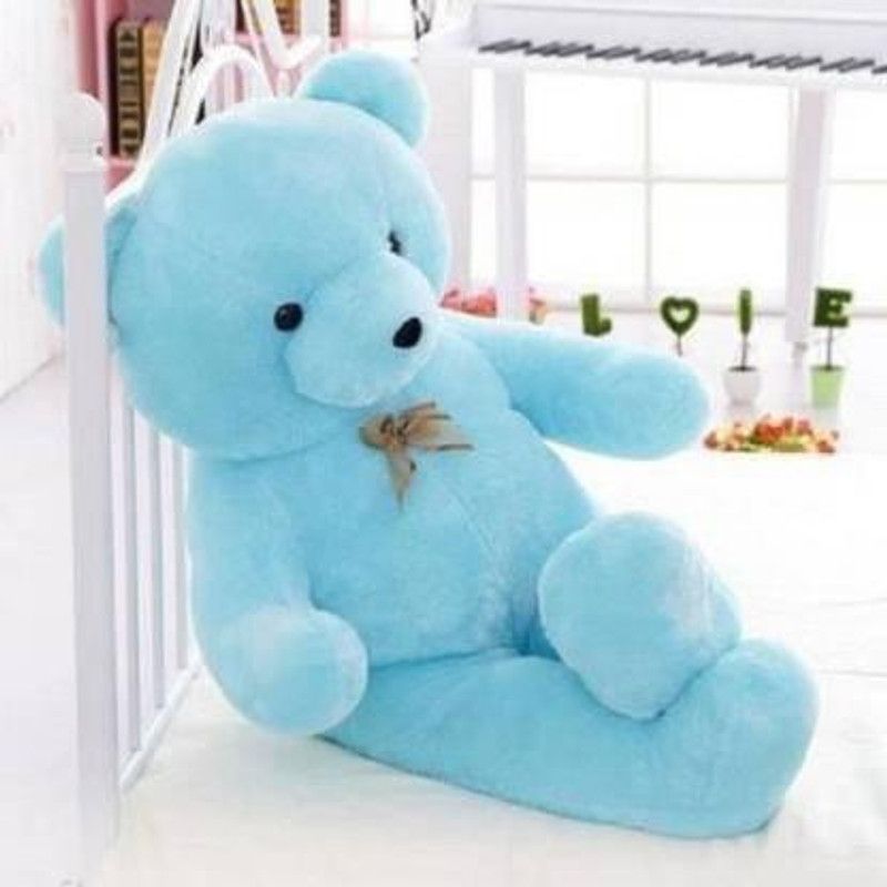 MasKa 5 feet soft Plush Fabric Teddy Bear with Neck Bow (brown) valentines gi - 140 cm  (Blue)