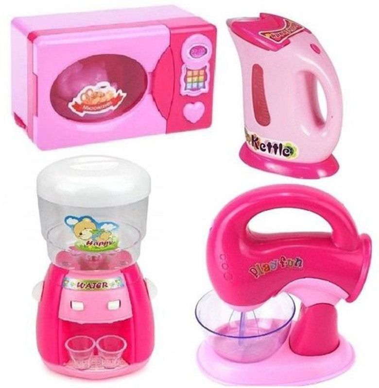 ARTEN ousehold Set for Kids, (Set of 4) Pretend Play Set Includes Washing Machine, Vacuum Cleaner, Sewing Machine and Iron, Best Household Set Toys