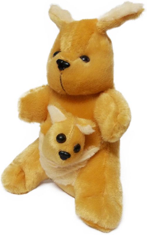 Now-N-New Kangaroo with Baby Kangaroo - 30 cm  (Brown)