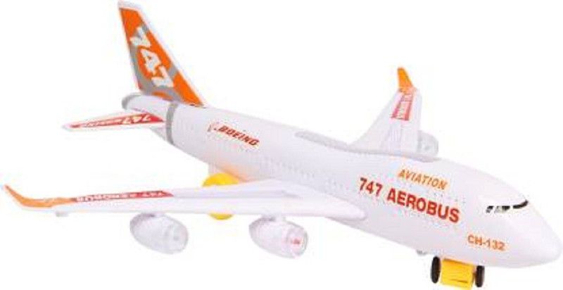 Kiyara Collection Musical AeroPlane Airbus Bump & Go Action with Sound & Lighting Gift  (Multicolor)
