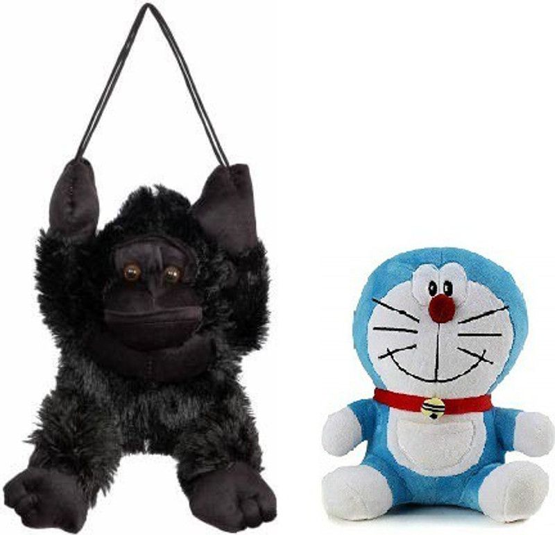 kashish trading company soft toy gorilla with doremon(25-30 cm) - 30 cm  (Multicolor)