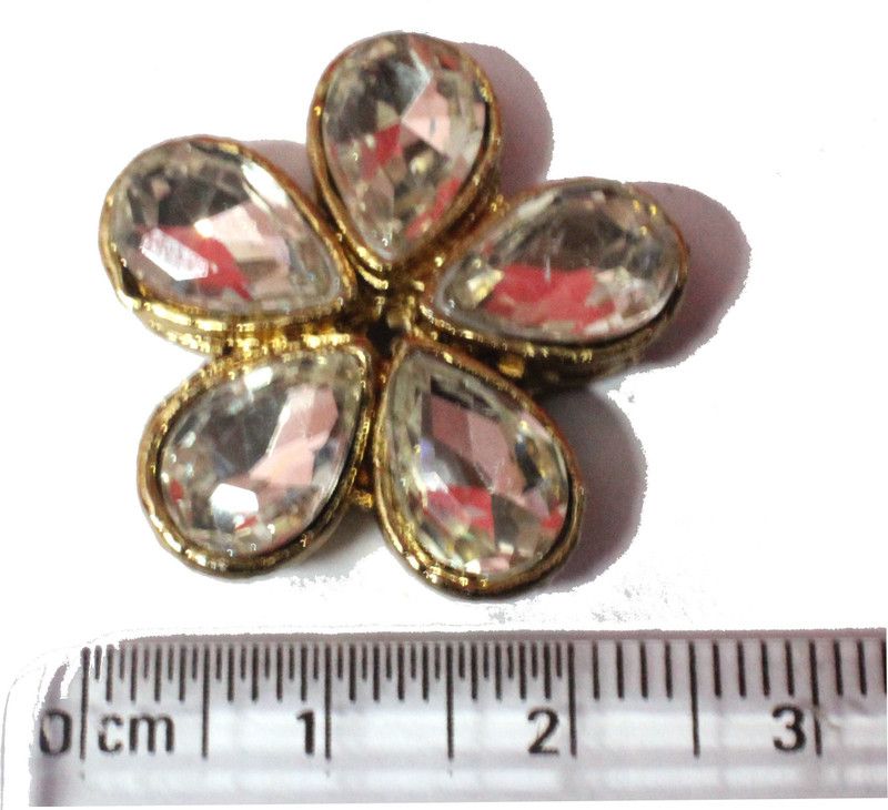 Mahabal Creations Stones for Craft and Jewelry Making Flower Shape Crystal Clear Color 10PCS