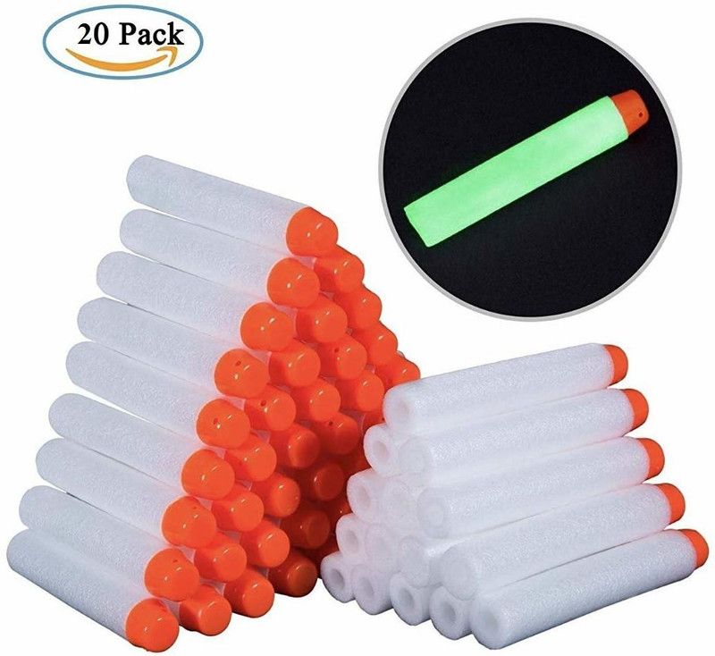 Whiz Kids 20pcs Hollow Out Soft Foam Refill Darts -Strike Elite Series Blasters Darts & Plastic Bullets  (White)