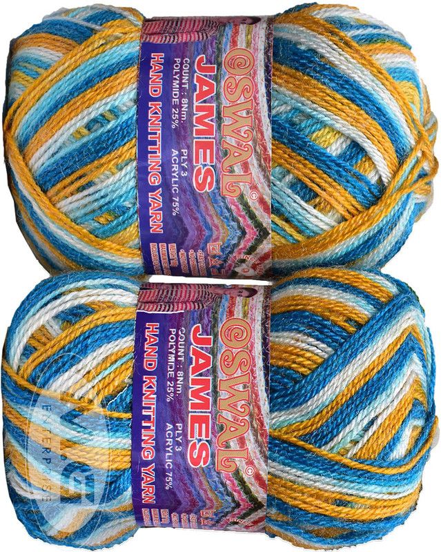 Simi Enterprise Oswal James Knitting Yarn Wool, Teal mix Ball 200 gm Best Used with Knitting Needles, Crochet Needles Wool Yarn for Knitting. By Oswa Z SM-AA