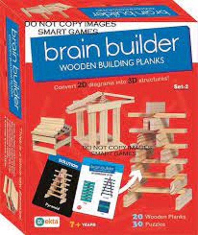 gagan enterprises Brain Builder Wooden Building Planks (20 Pieces) Board Game Accessories Board Game