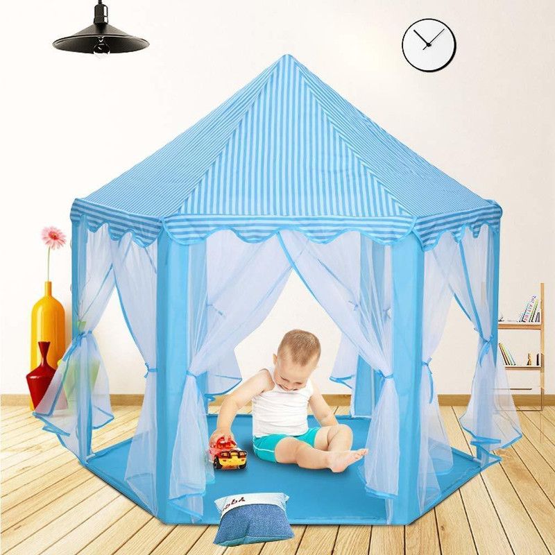 Kiddie Castle Hut Type Play Tent House (Balls not Included)  (Blue)