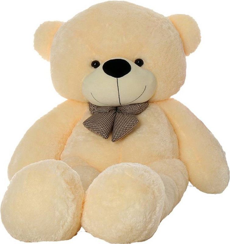 Kiddietown Teddy Bear 5 Feet Long very Cute plush toy- Gift for Someone Special with free heart - 150 cm  (Cream)